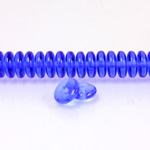 Czech Pressed Glass Bead - Smooth Rondelle 8MM SAPPHIRE