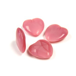 Glass Point Back Buff Top Stone Opaque Doublet - Heart 12x11MM PINK MOONSTONE