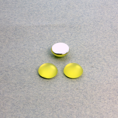 Plastic Flat Back Foiled Cabochon - Round 09MM MATTE JONQUIL