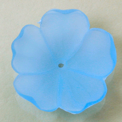 German Plastic Flower with Center Hole - Round 35MM MATTE SAPPHIRE