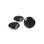 Glass Low Dome Buff Top Cabochon - Round 13MM JET