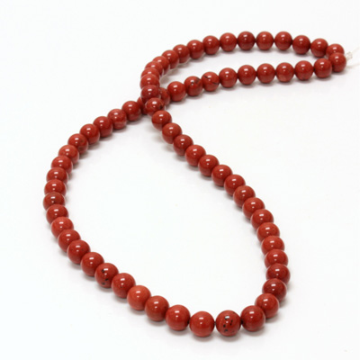 Gemstone Bead - Smooth Round 1.2MM Diameter Hole 06MM RED JASPER