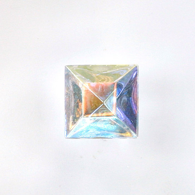 Glass Point Back Foiled Tin Table Cut (TTC) Stone - Square 12x12MM CRYSTAL AB