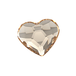 Preciosa Crystal Flat Back Fancy Stone - Heart 14MM HONEY