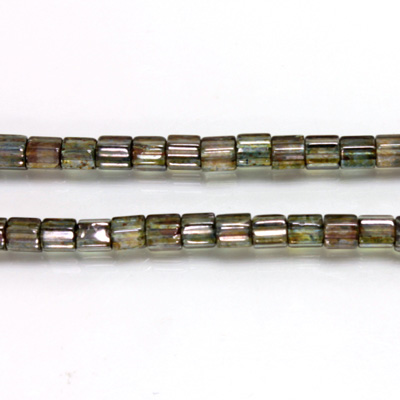 Czech Glass Fire Polished Bead - Atlas 04x4MM LUMI COAT GREEN