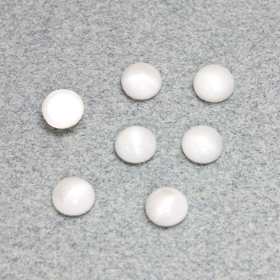 Glass Medium Dome Cabochon - Round 07MM MOONSTONE WHITE