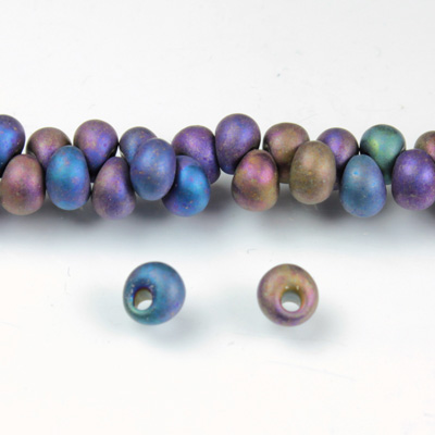 Preciosa Czech Glass Drop Seed Bead - 5/0 MATTE JET AB 59205