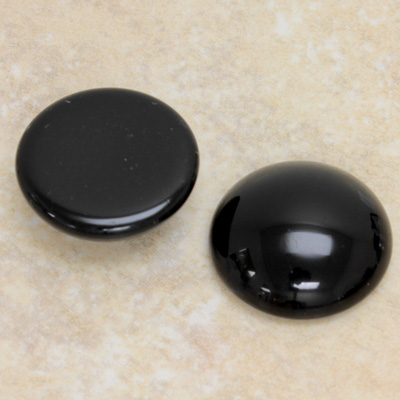 Glass Medium Dome Cabochon - Round 20MM JET