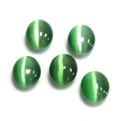 Fiber-Optic Cabochon - Oval 12x10MM CAT'S EYE GREEN