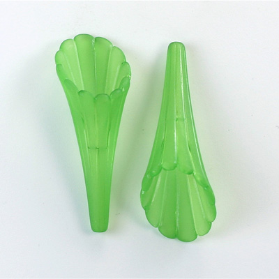 German Plastic Flower with Hole - Trumpet 31x12MM MATTE PERIDOT