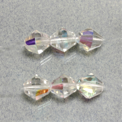 Czech Glass Fire Polished Bead - Bicone 10MM CRYSTAL AB