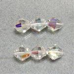 Czech Glass Fire Polished Bead - Bicone 10MM CRYSTAL AB