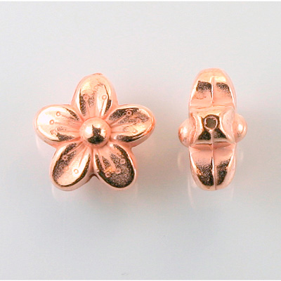 Metalized Plastic Bead - 5-Petal Flower 17.5MM COPPER