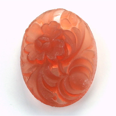 Plastic Flat Back Stone - Flower Oval 40x30MM MATTE CORNELIAN