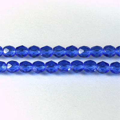 Czech Glass Fire Polish Bead - Round 05MM SAPPHIRE