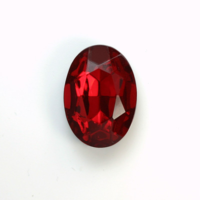 Glass Point Back Foiled Tin Table Cut (TTC) Stone - Oval 25x18MM RUBY