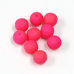 Glass Coated Bead - Round 08MM NEON PINK