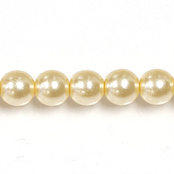 Czech Glass Pearl Bead - Round 08MM IVORY 10136
