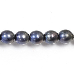 Czech Glass Pearl Bead - Round 08MM MATT BLACK TAHITI