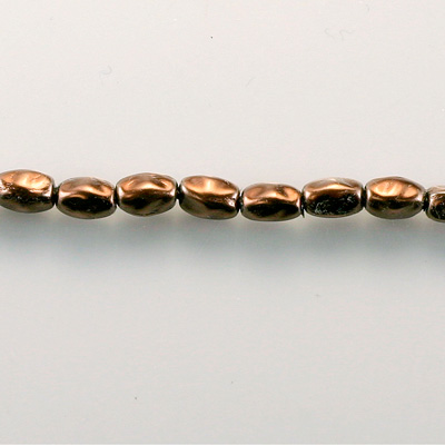 Czech Glass Pearl Bead - Freshwater Oval 6x4MM DARK BROWN 70419