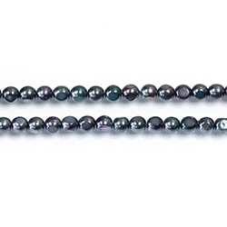 Czech Glass Pearl 3 Cut Window Bead - 04MM BLACK TAHITI PEARL