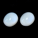 Glass Medium Dome Lampwork Cabochon - Oval 12x10MM WHITE MOONSTONE