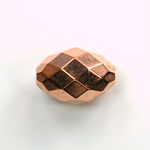 Metalized Plastic Faceted Bead - Oval 18x13MM COPPER