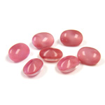 Glass Point Back Buff Top Stone Opaque Doublet - Oval 08x6MM PINK MOONSTONE