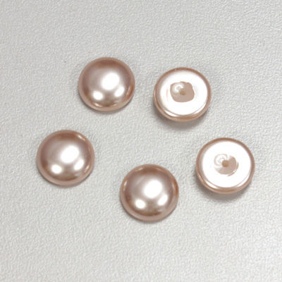 Glass Medium Dome Pearl Dipped Cabochon - Round 11MM DARK ROSE
