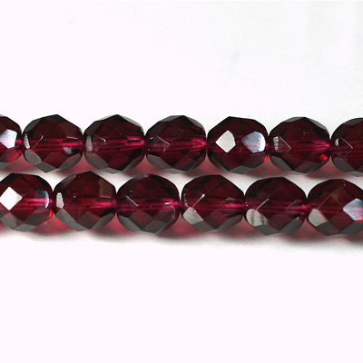 Czech Glass Fire Polish Bead - Round 08MM FUCHSIA