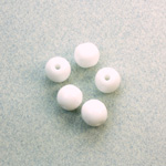 Czech Pressed Glass Large Hole Bead - Round 08MM WHITE