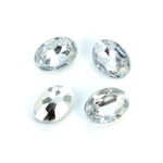 Plastic Point Back Foiled Stone - Oval 14x10MM CRYSTAL