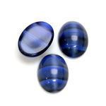 Glass Medium Dome Cabochon - Oval 18x13MM TIGEREYE BLUE