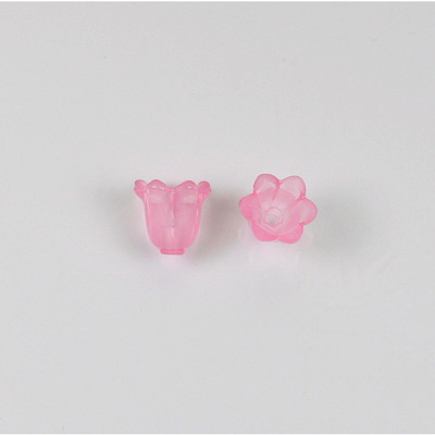 German Plastic Flower with Hole - Bell Shape 09x9MM MATTE LT ROSE