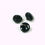 Glass Button - Faceted Top Opaque Round 11MM JET
