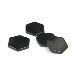 Gemstone Flat Back Flat Top Straight Side Stone - Hexagon 11MM BLACK ONYX