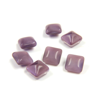 Glass Point Back Buff Top Stone Opaque Doublet - Square 06x6MM AMETHYST MOONSTONE