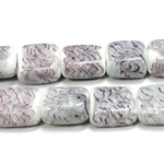 Glass Lampwork Bead - Square Flat 20x18MM GRANITE MATRIX