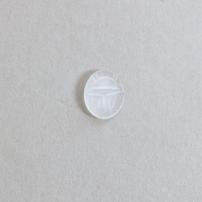 Gemstone Flat Back Carved Scarab 10x8MM MATTE CRYSTAL