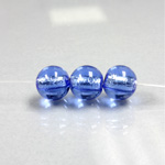 Czech Glass Lampwork Bead - Smooth Round 10MM SAPPHIRE SILVER LINED