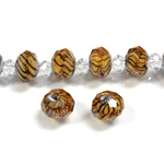 Chinese Cut Crystal Bead - Rondelle 06x8MM LEOPARD TOPAZ