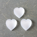 Glass Cabochon - Heart 15x14MM MATTE Crystal Foiled