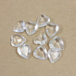 Glass Point Back Tin Table Cut (TTC) Unfoiled - Heart Shape 09x8MM CRYSTAL