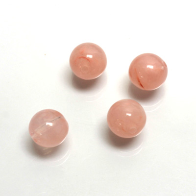 Plastic  Bead - Mixed Color Smooth Round 10MM PEACH QUARTZ