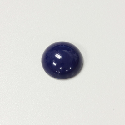 Plastic Flat Back Opaque Cabochon - Round 15MM LAPIS BLUE