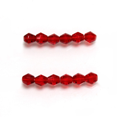 Czech Glass Fire Polished Bead - Bicone 05MM RUBY