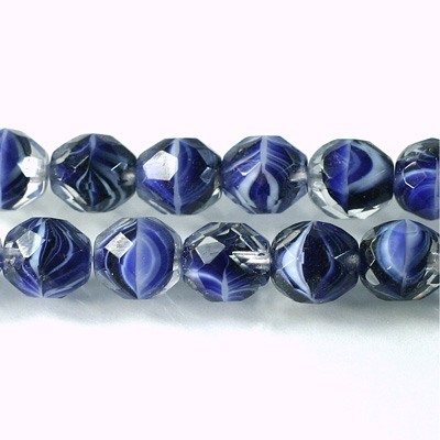 Czech Glass Fire Polish Bead - Round 10MM PORPHYR SAPPHIRE