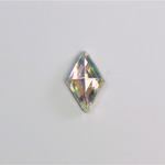 Glass Flat Back Foiled Rauten Rose - Diamond 16x10MM CRYSTAL AB Coated