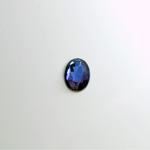 Glass Flat Back Foiled Rauten Rose - Oval 08x6MM BERMUDA BLUE Coated