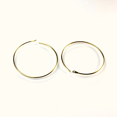 Brass Earwire Hoop 1.25 inch RAW BRASS